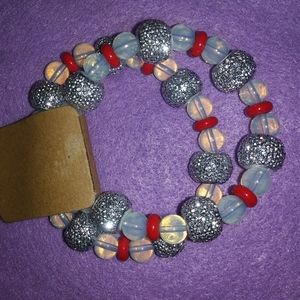 Glitter red bracelet set